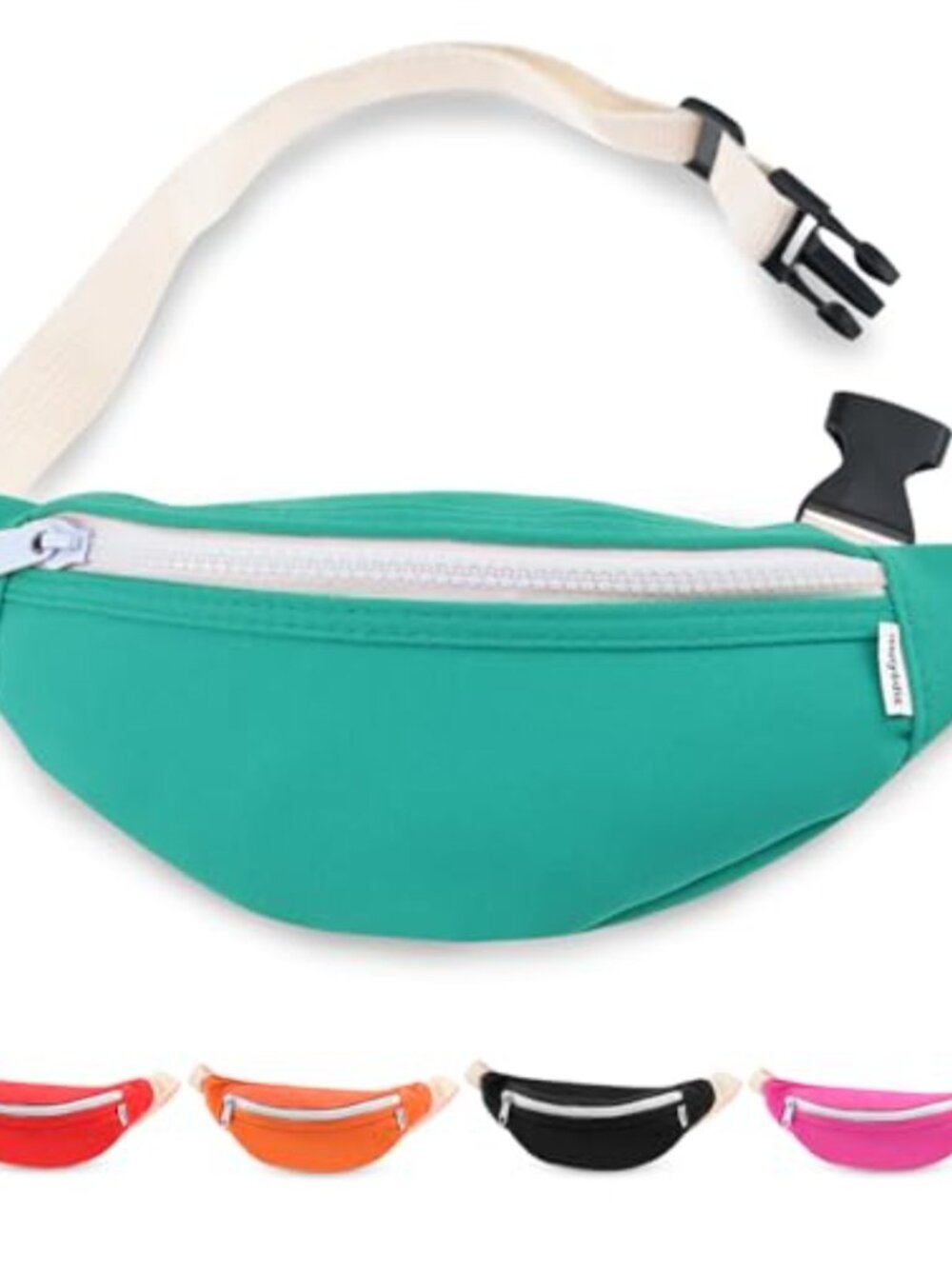 Canvas Water Repellent Waist Pack, Adjustable Belt Bag for Kids Running Hiking